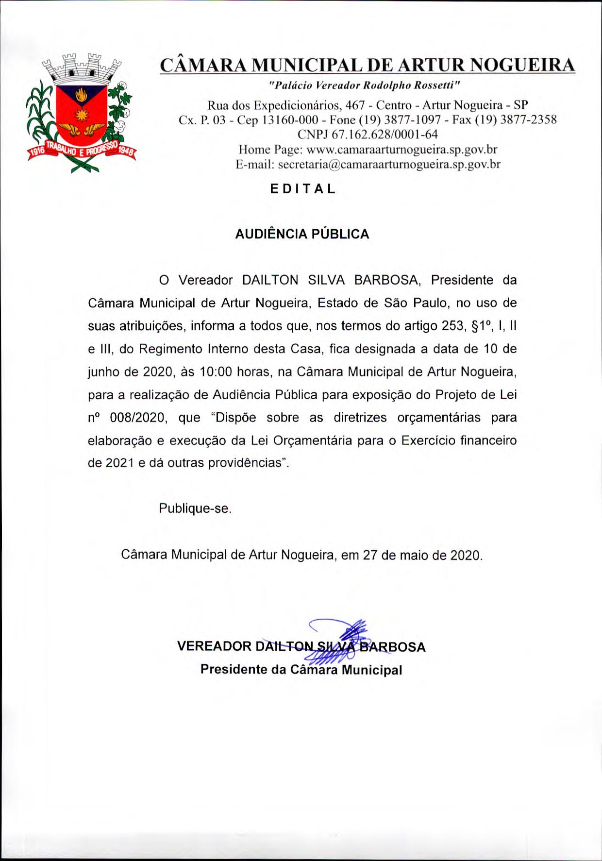 27 05 2020 Audiencia Publica em 10 06 2020 PL 008 2020 page 001